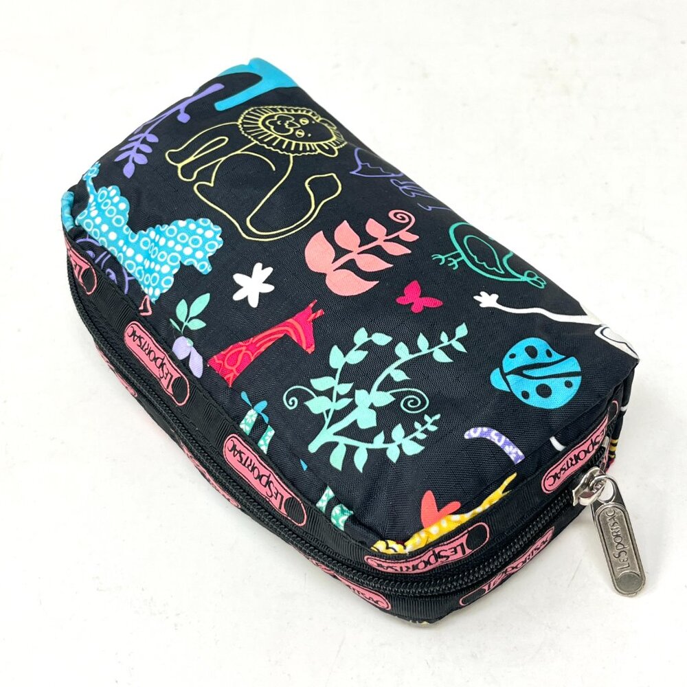 LeSportsac Animal Print Small Rectangular Cosmetic Bag Make-Up Pouch - Picture 6 of 10